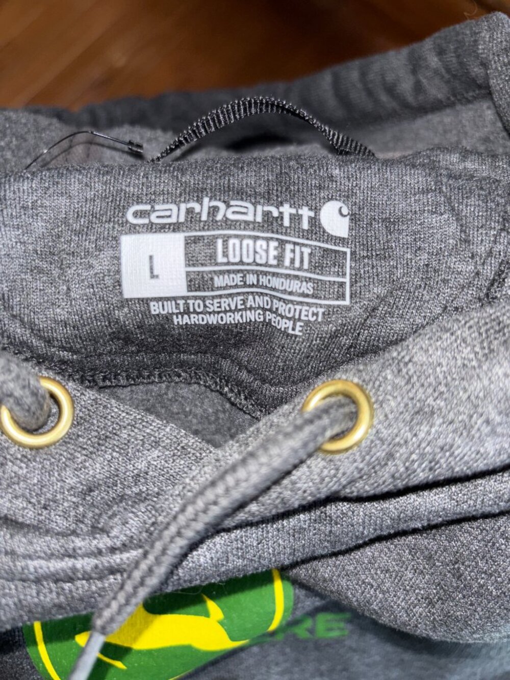 Carhartt John Deere Graphic Hoodie Gray Relax Fit Men's Size Large EUC - Picture 7 of 9